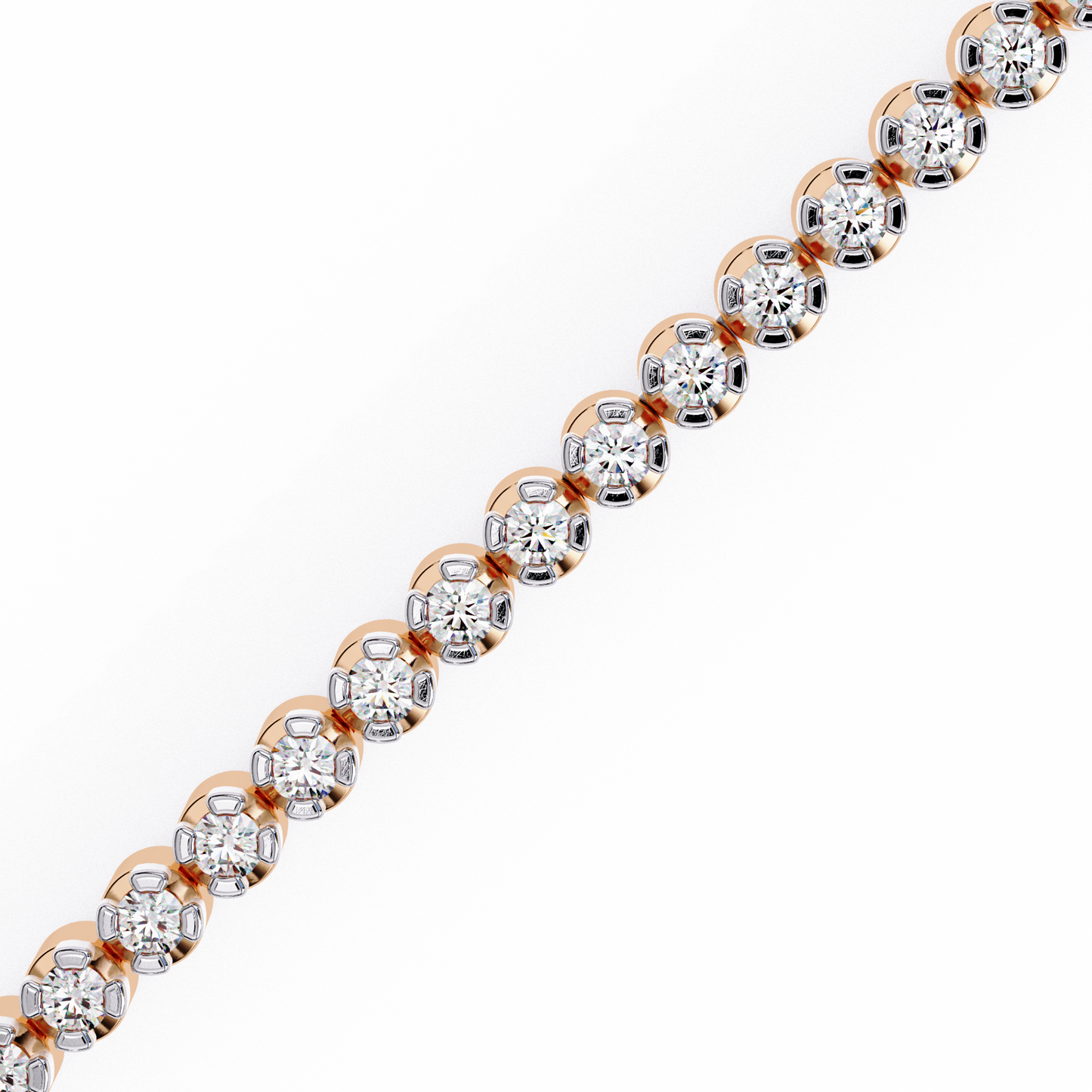 rose gold / moissanite, rose gold / lab grown