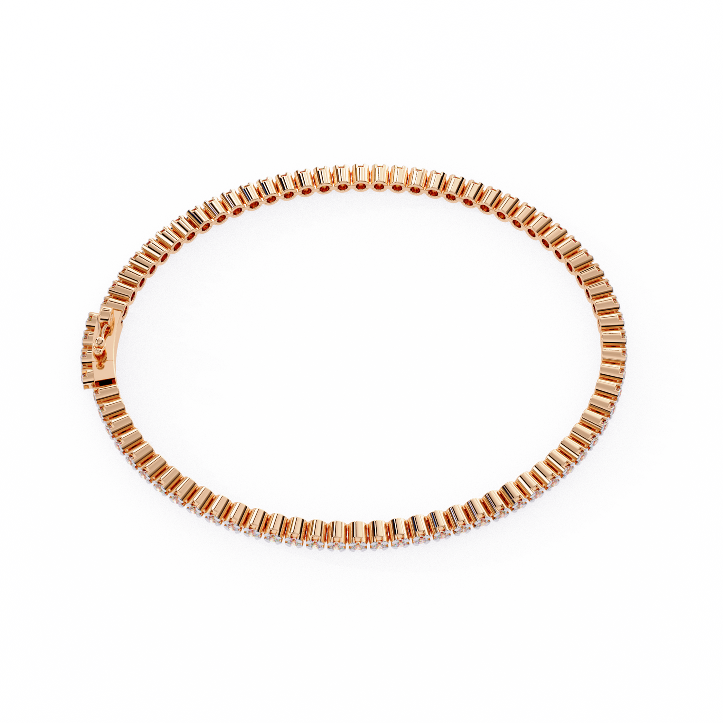 rose gold / moissanite, rose gold / lab grown