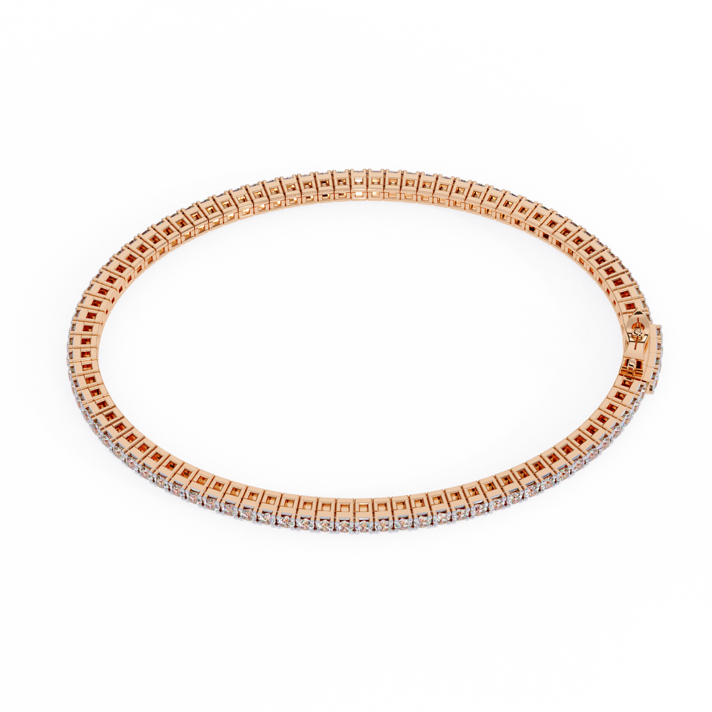 rose gold / moissanite, rose gold / lab grown