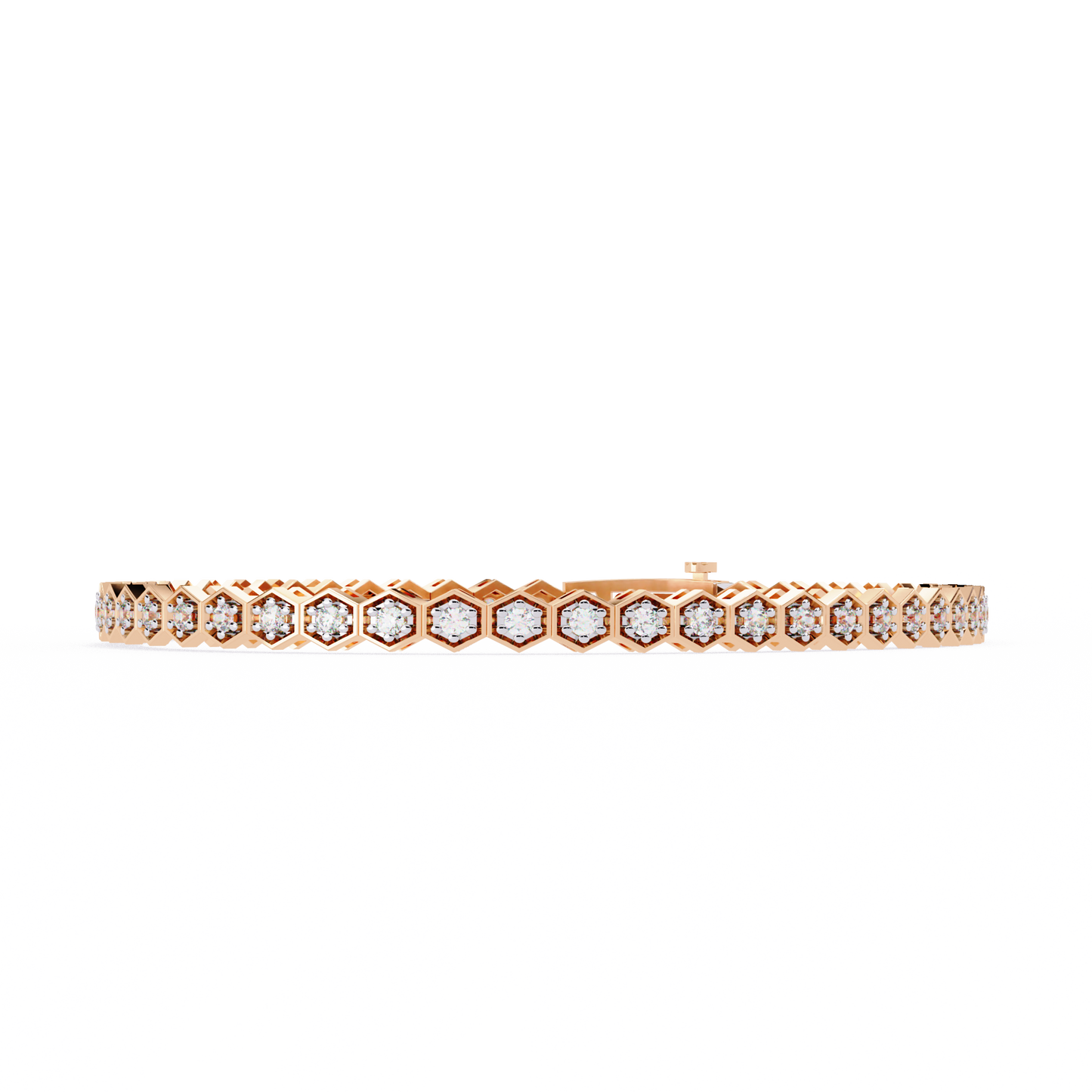 rose gold / moissanite, rose gold / lab grown