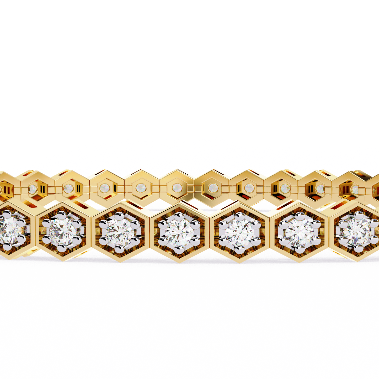 yellow gold / moissanite, yellow gold / lab grown