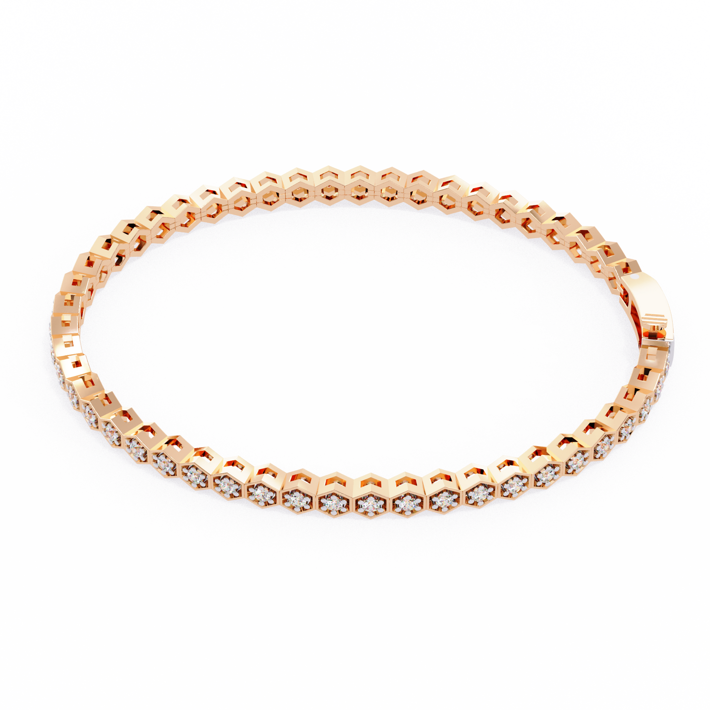 rose gold / moissanite, rose gold / lab grown