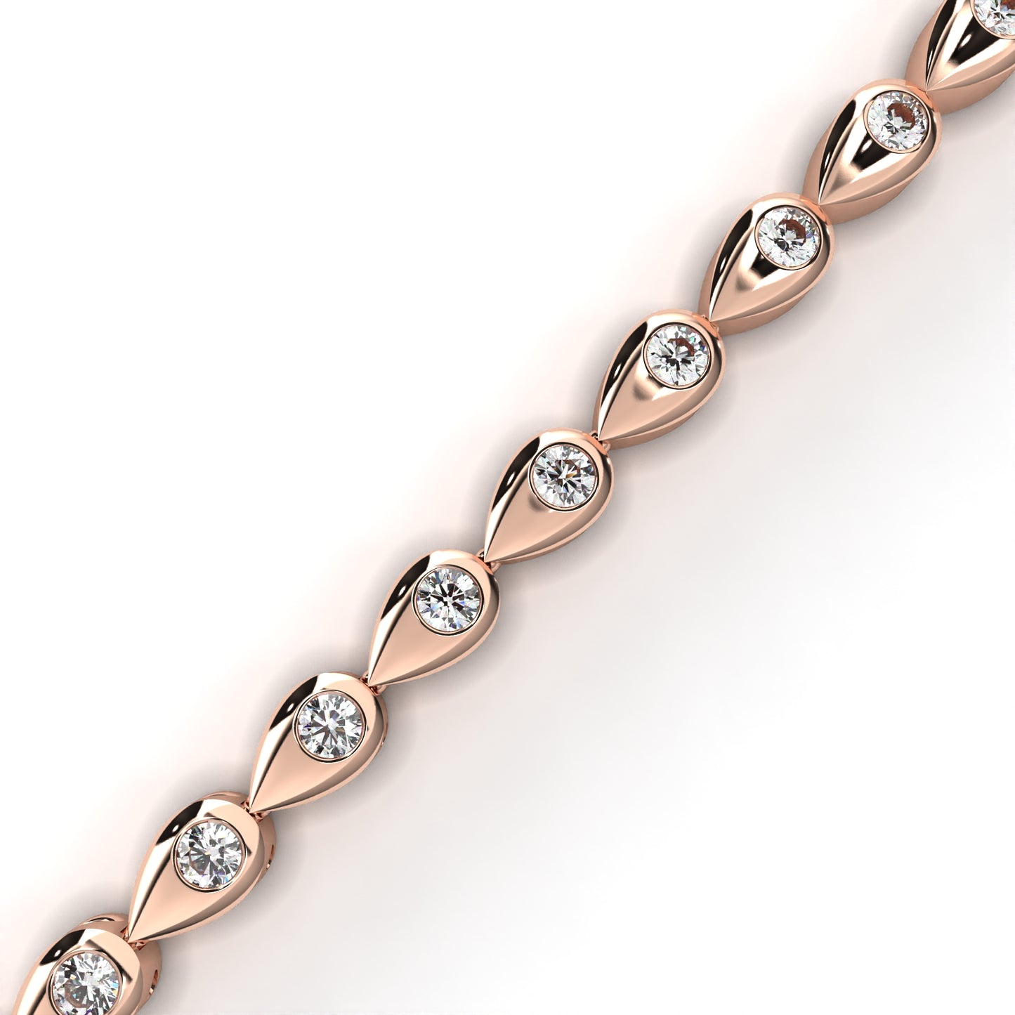 rose gold / moissanite, rose gold / lab grown