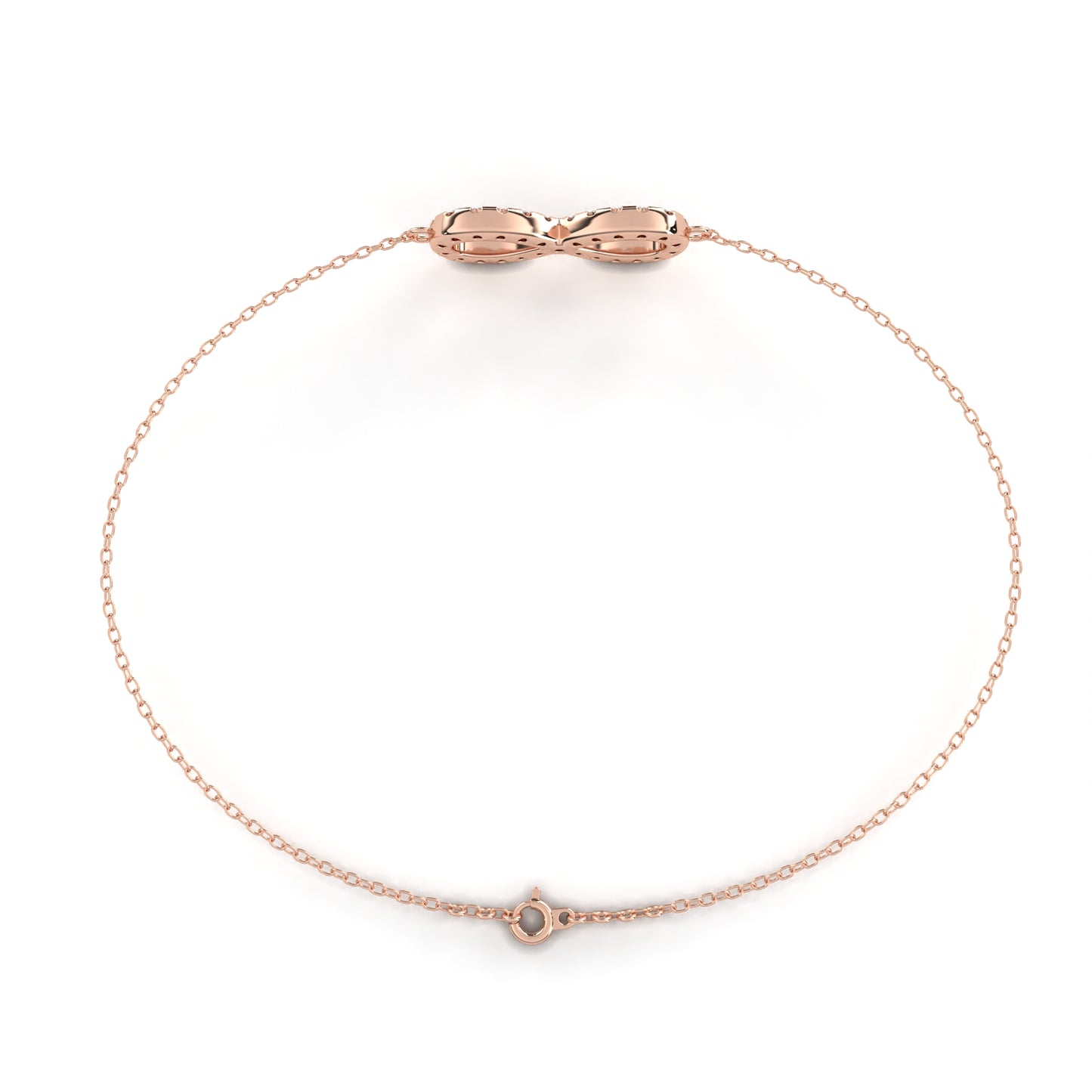 rose gold / moissanite, rose gold / lab grown
