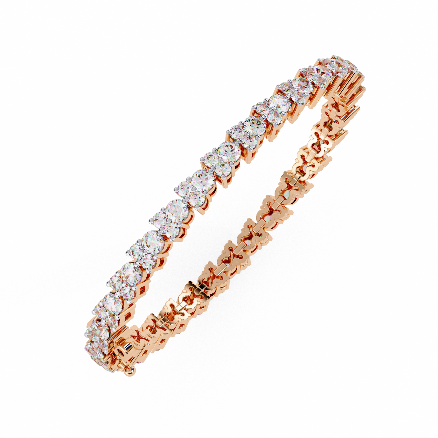 rose gold / moissanite, rose gold / lab grown