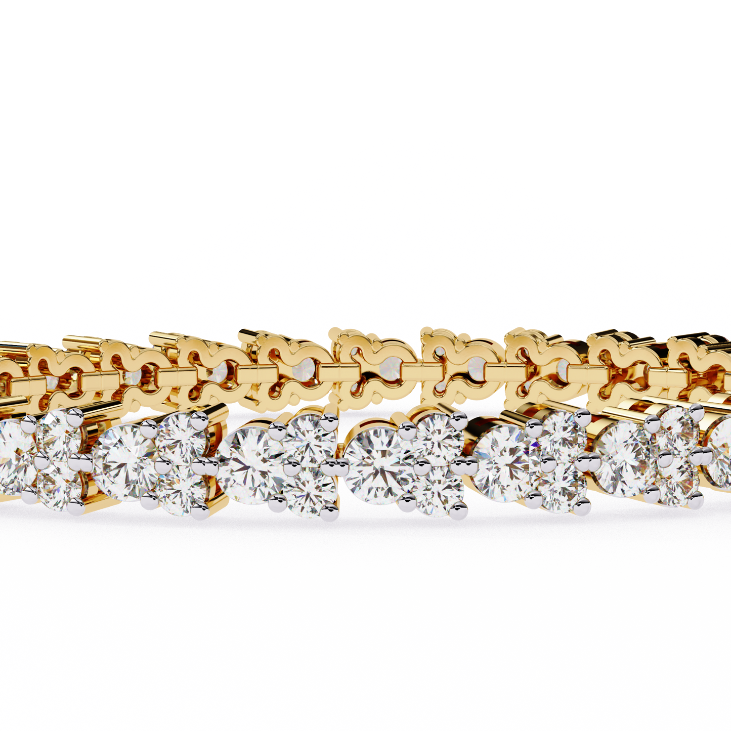 yellow gold / moissanite, yellow gold / lab grown