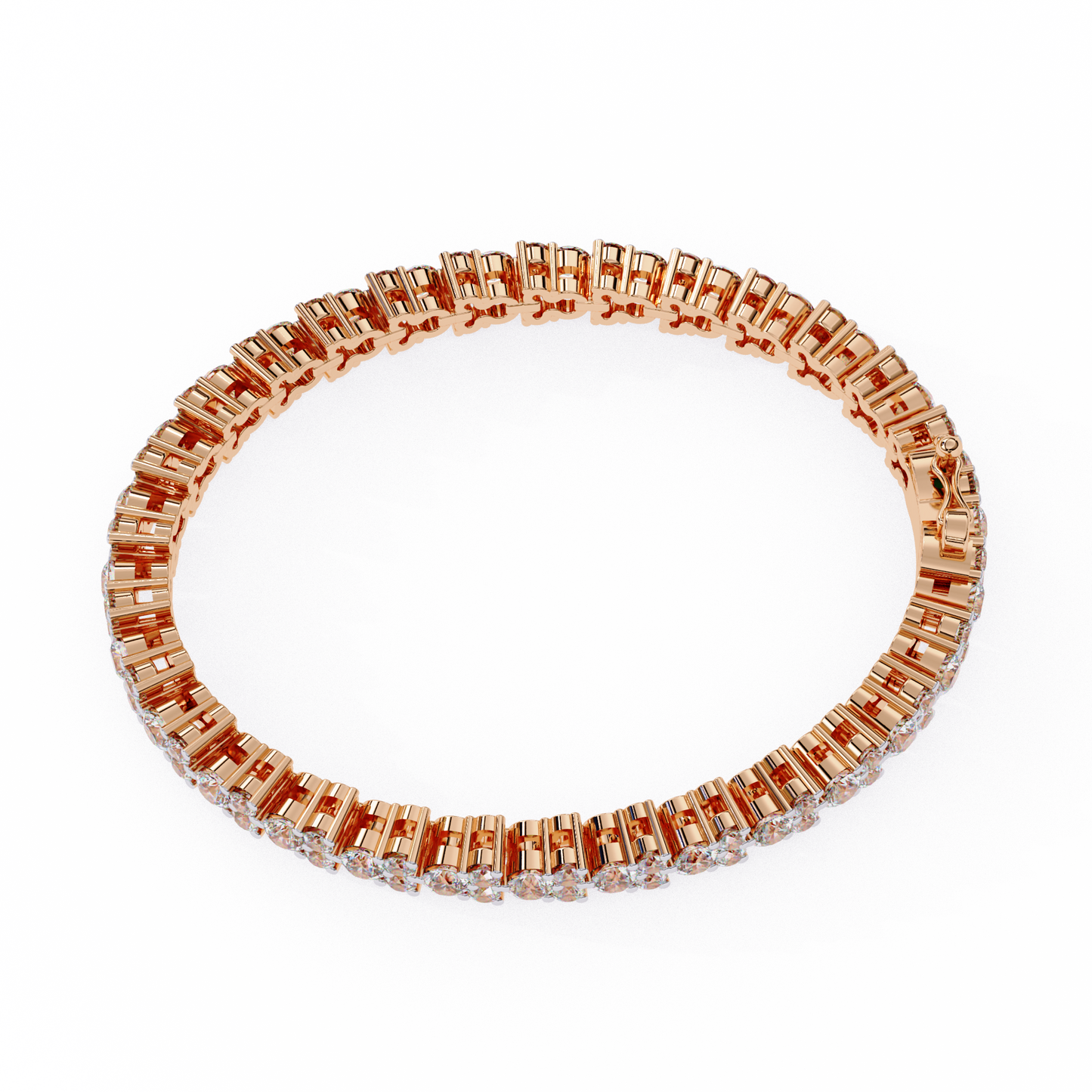 rose gold / moissanite, rose gold / lab grown
