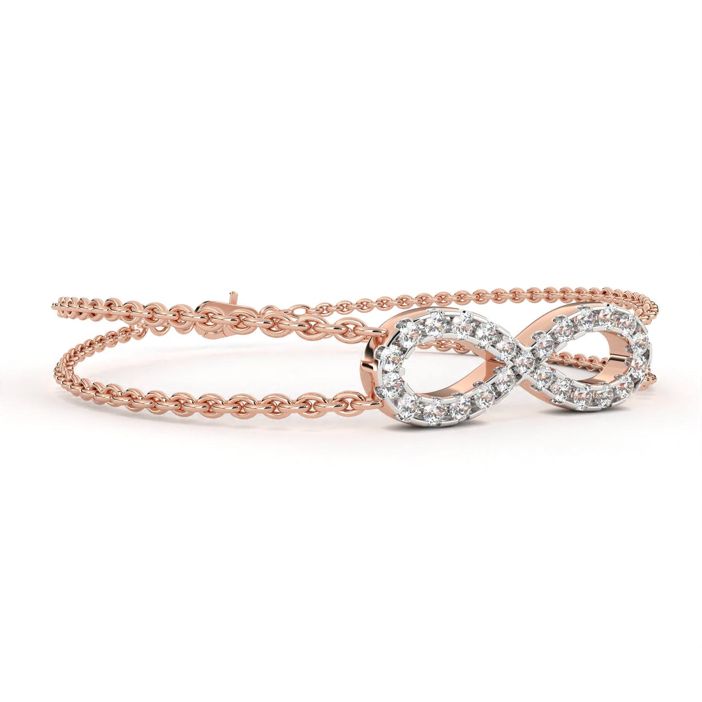 rose gold / moissanite, rose gold / lab grown