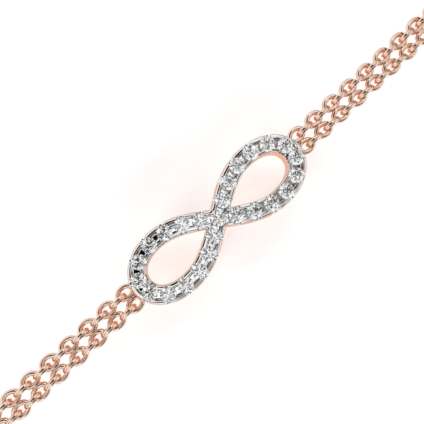 rose gold / moissanite, rose gold / lab grown