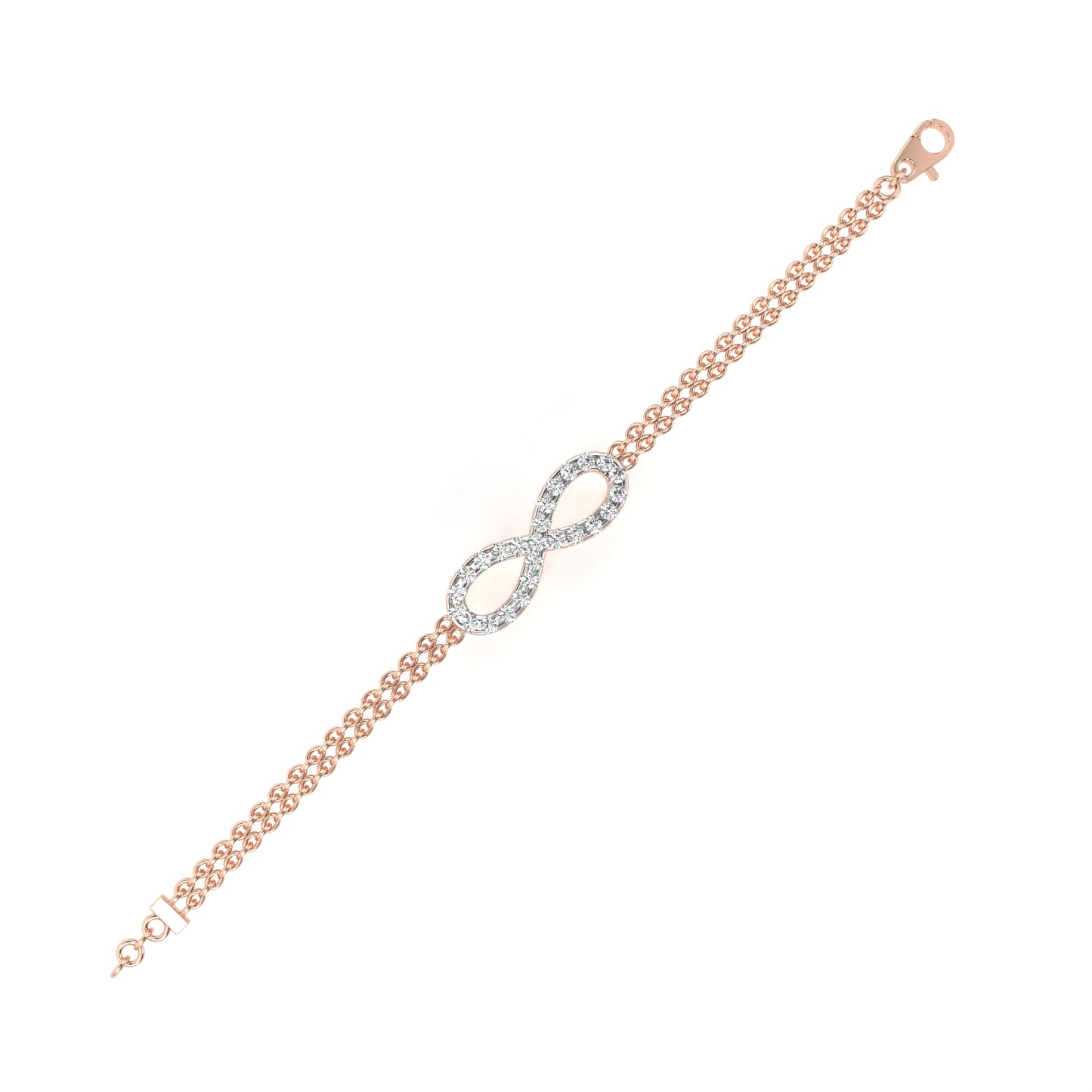 rose gold / moissanite, rose gold / lab grown