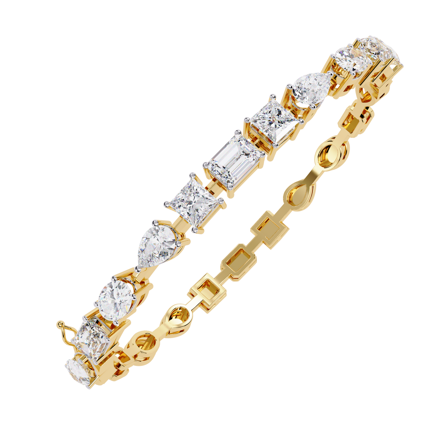 yellow gold / moissanite, yellow gold / lab grown