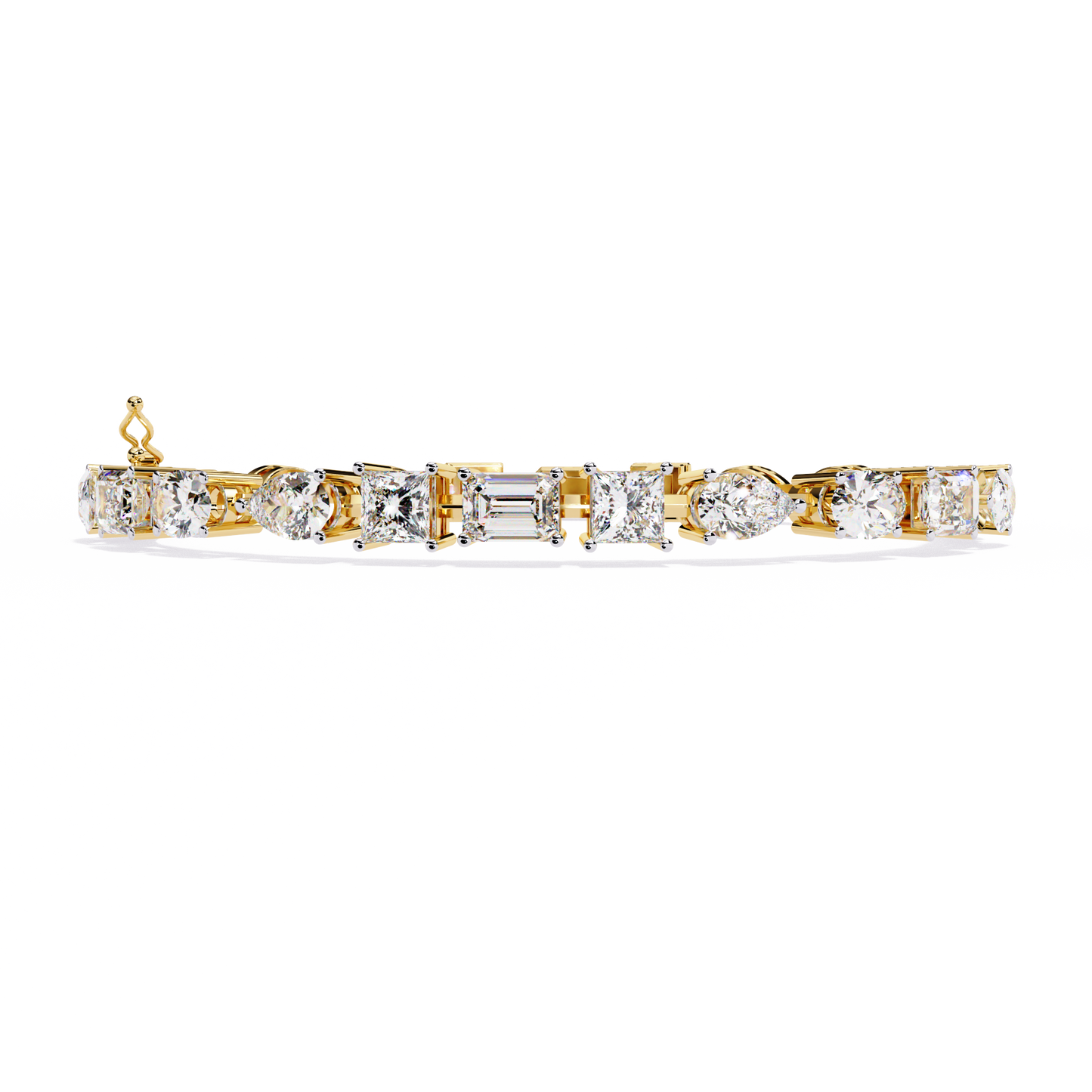 yellow gold / moissanite, yellow gold / lab grown