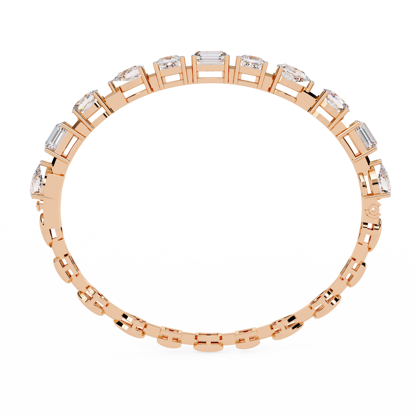 rose gold / moissanite, rose gold / lab grown