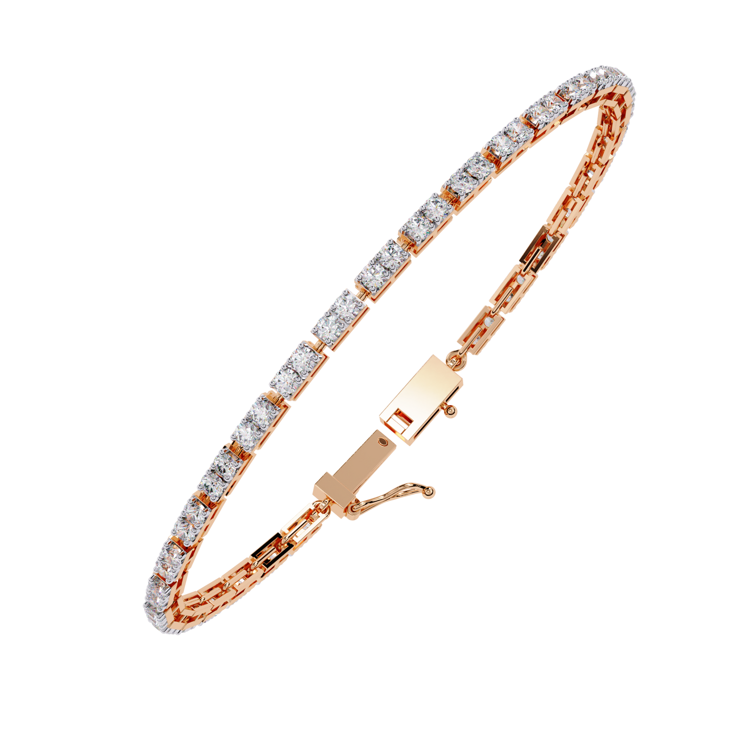 rose gold / moissanite, rose gold / lab grown