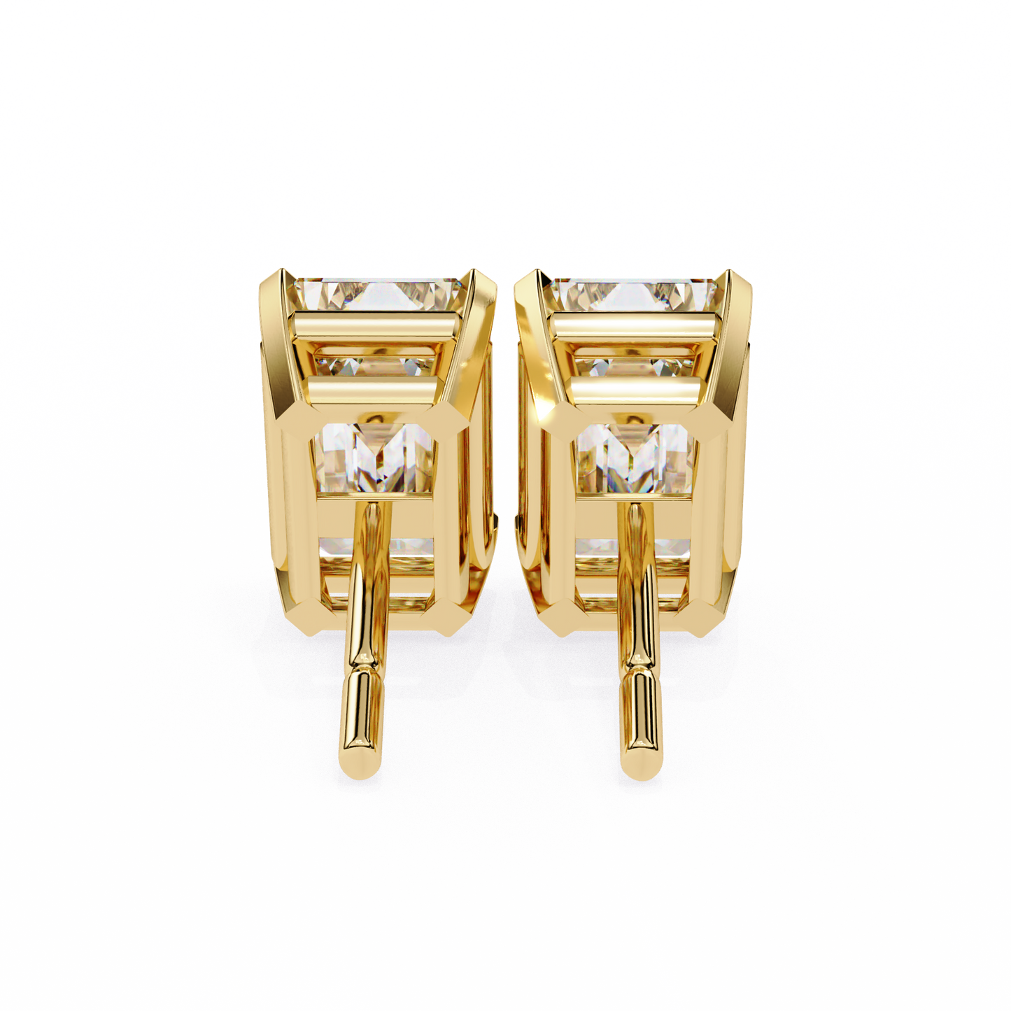 yellow gold / moissanite, yellow gold / lab grown