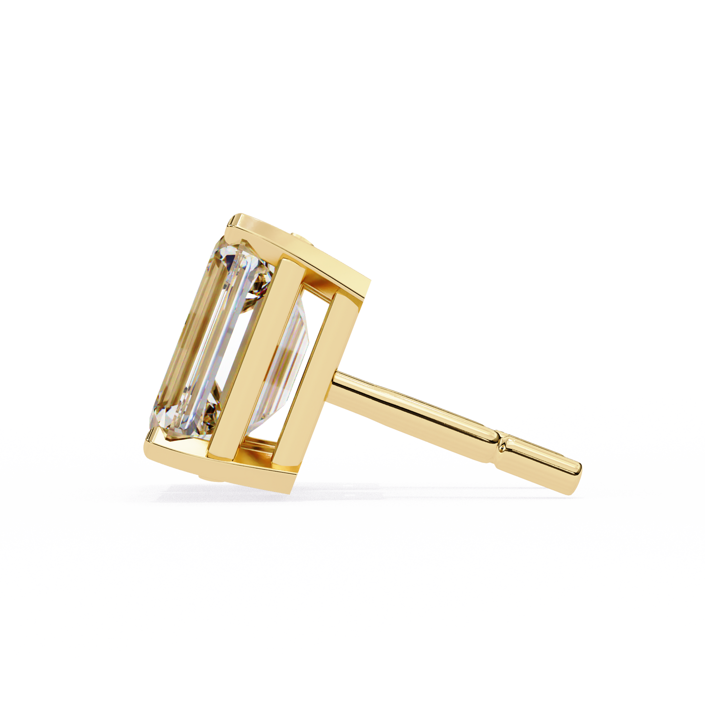 yellow gold / moissanite, yellow gold / lab grown