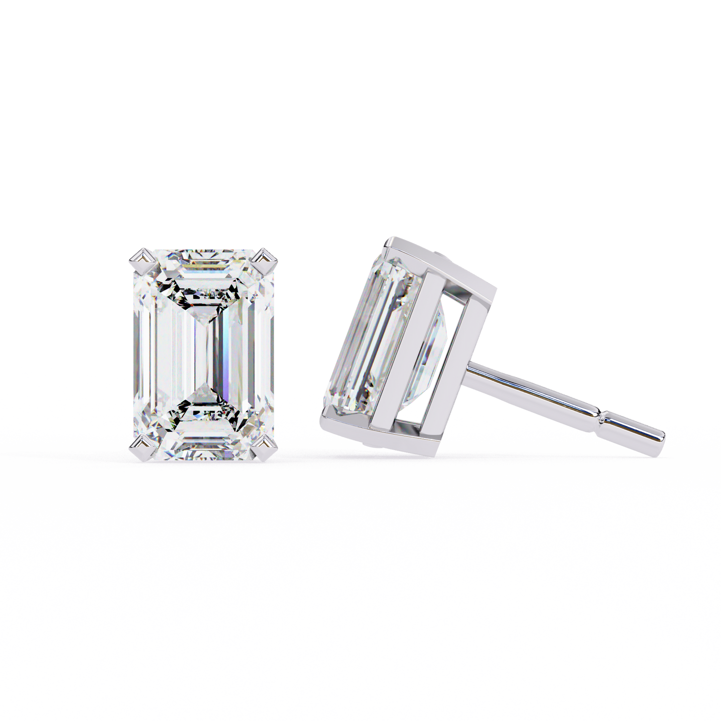 white gold / moissanite, white gold / lab grown