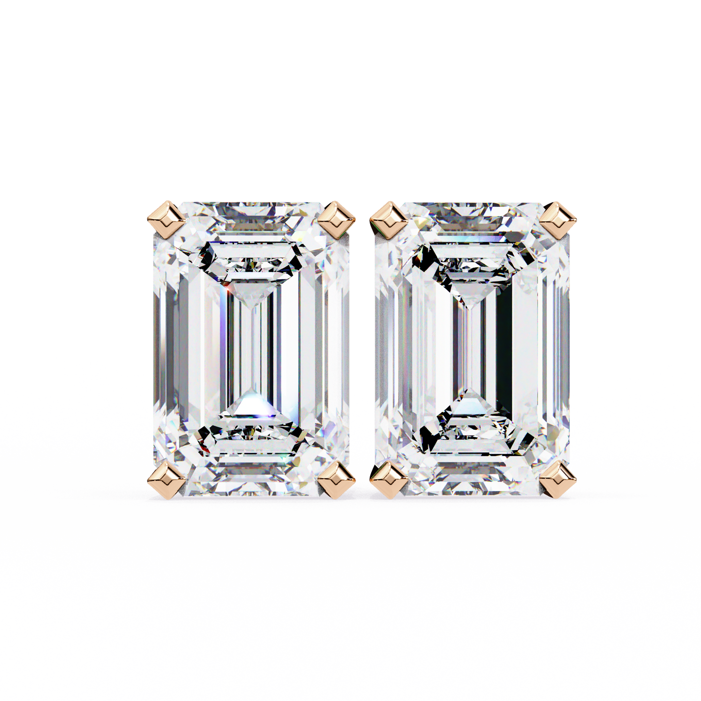 rose gold / moissanite, rose gold / lab grown