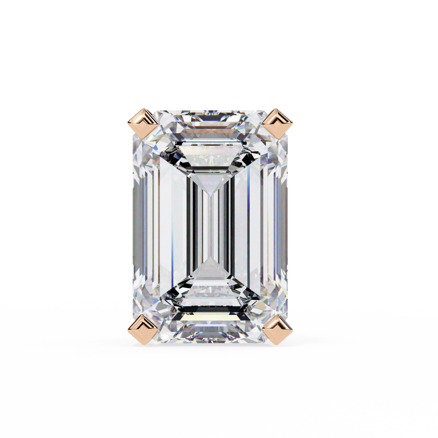 rose gold / moissanite, rose gold / lab grown