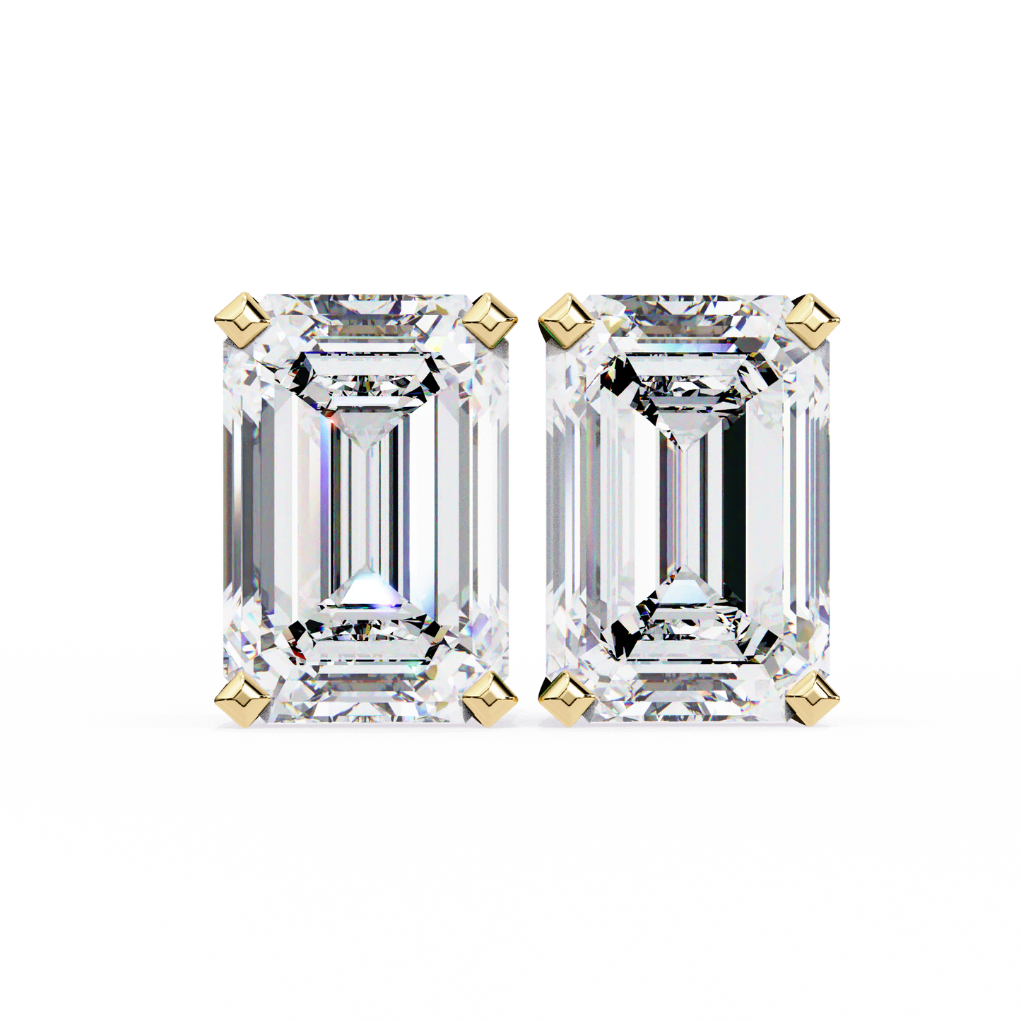 yellow gold / moissanite, yellow gold / lab grown