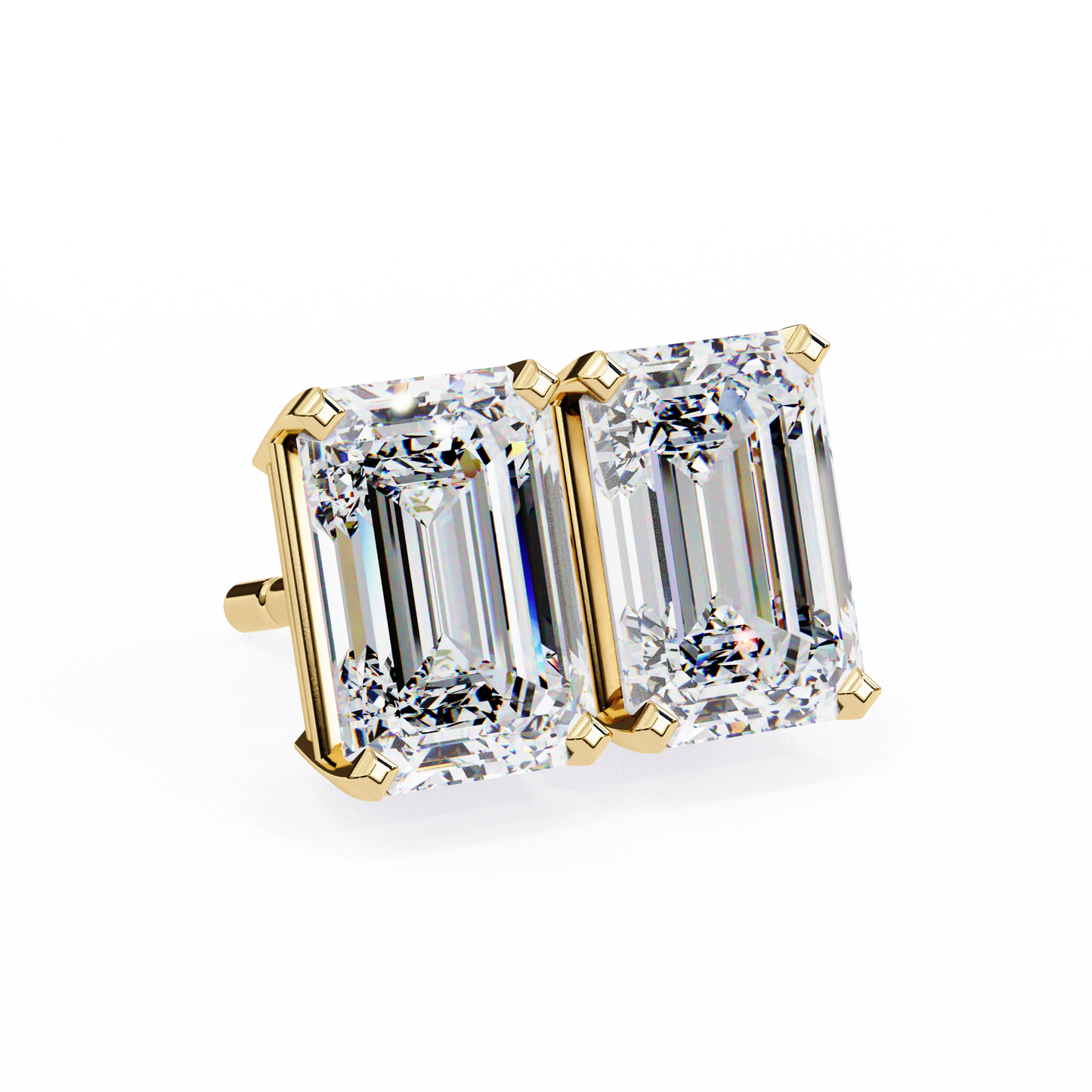 yellow gold / moissanite, yellow gold / lab grown