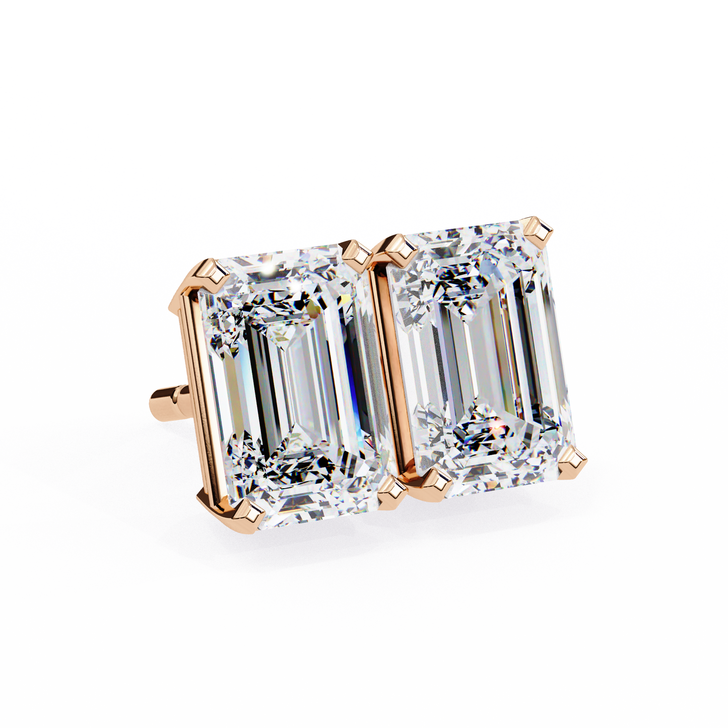 rose gold / moissanite, rose gold / lab grown