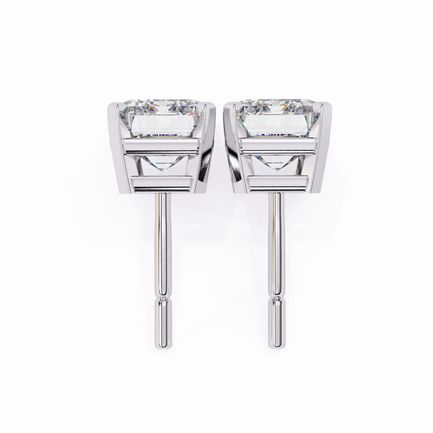 white gold / moissanite, white gold / lab grown