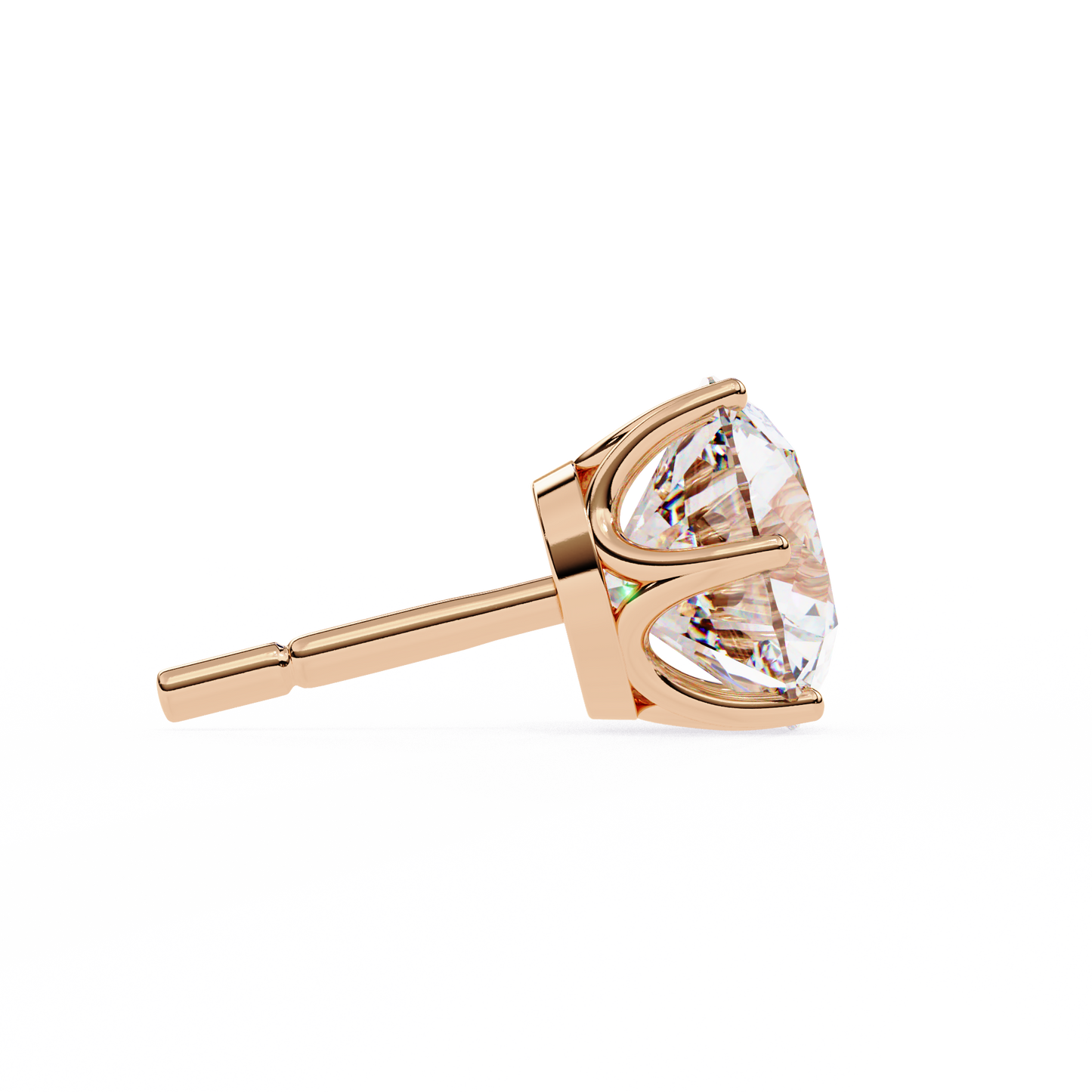 rose gold / moissanite, rose gold / lab grown