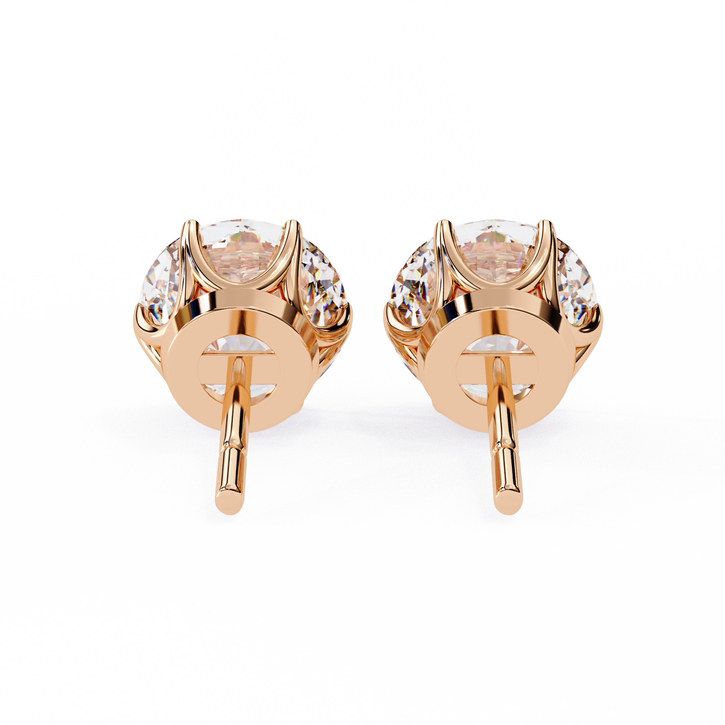 rose gold / moissanite, rose gold / lab grown