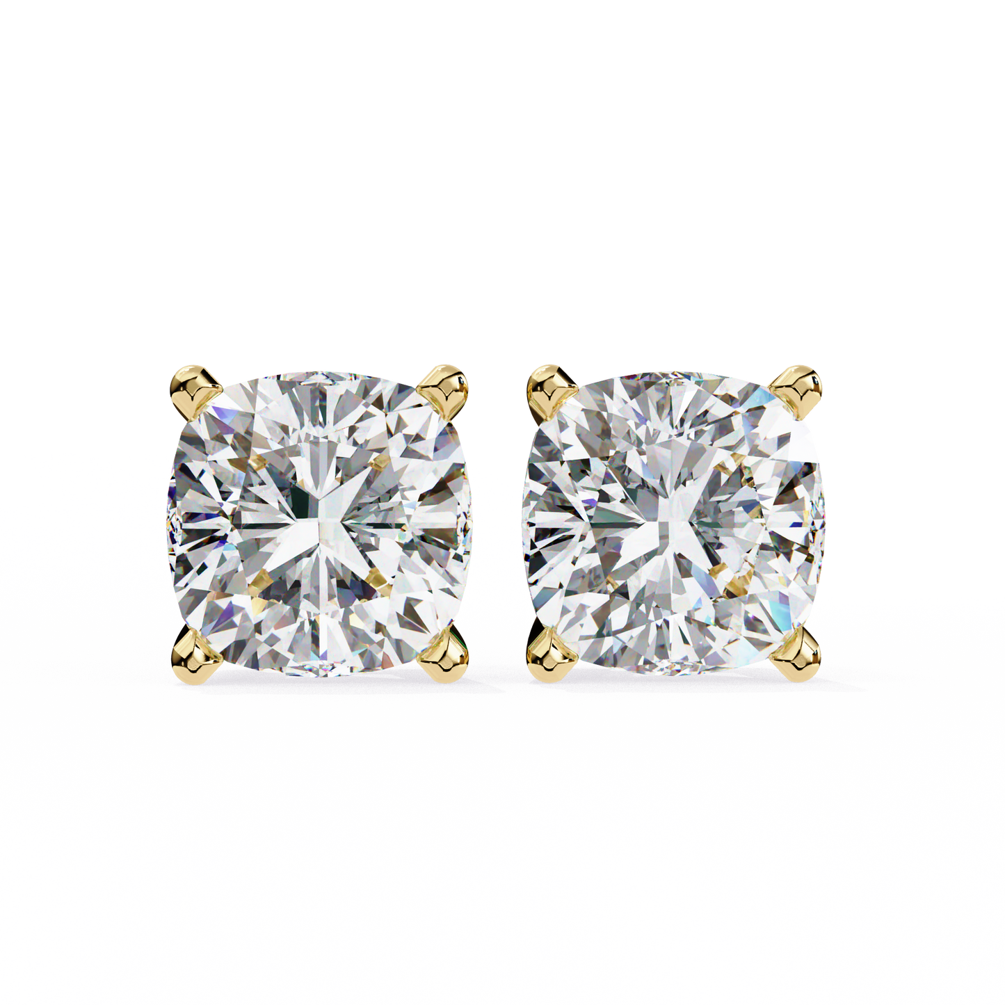 yellow gold / moissanite, yellow gold / lab grown