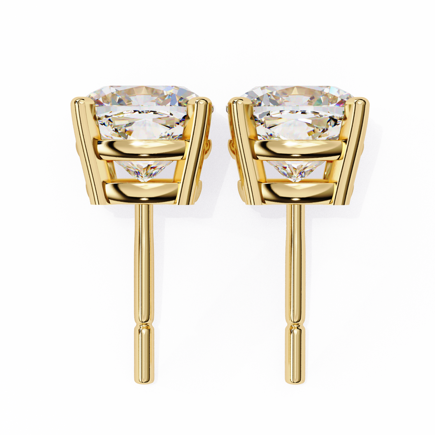 yellow gold / moissanite, yellow gold / lab grown