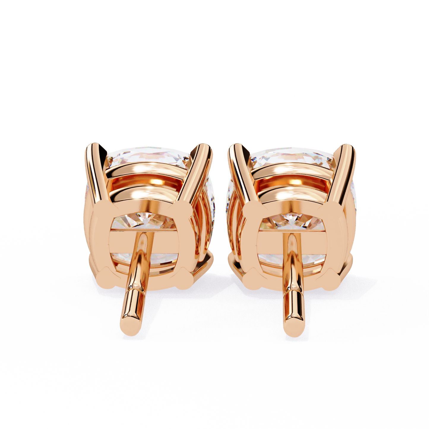 rose gold / moissanite, rose gold / lab grown