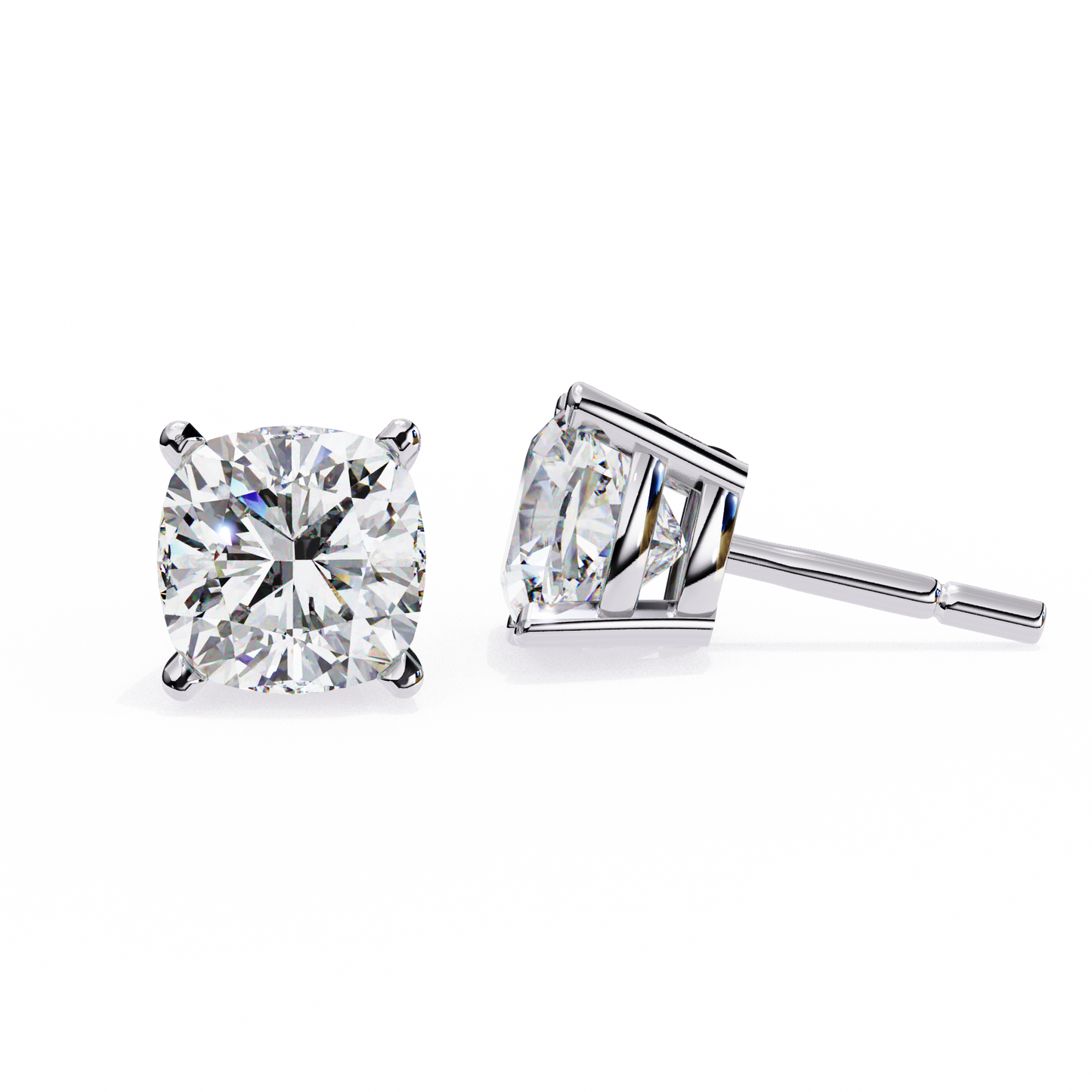 white gold / moissanite, white gold / lab grown