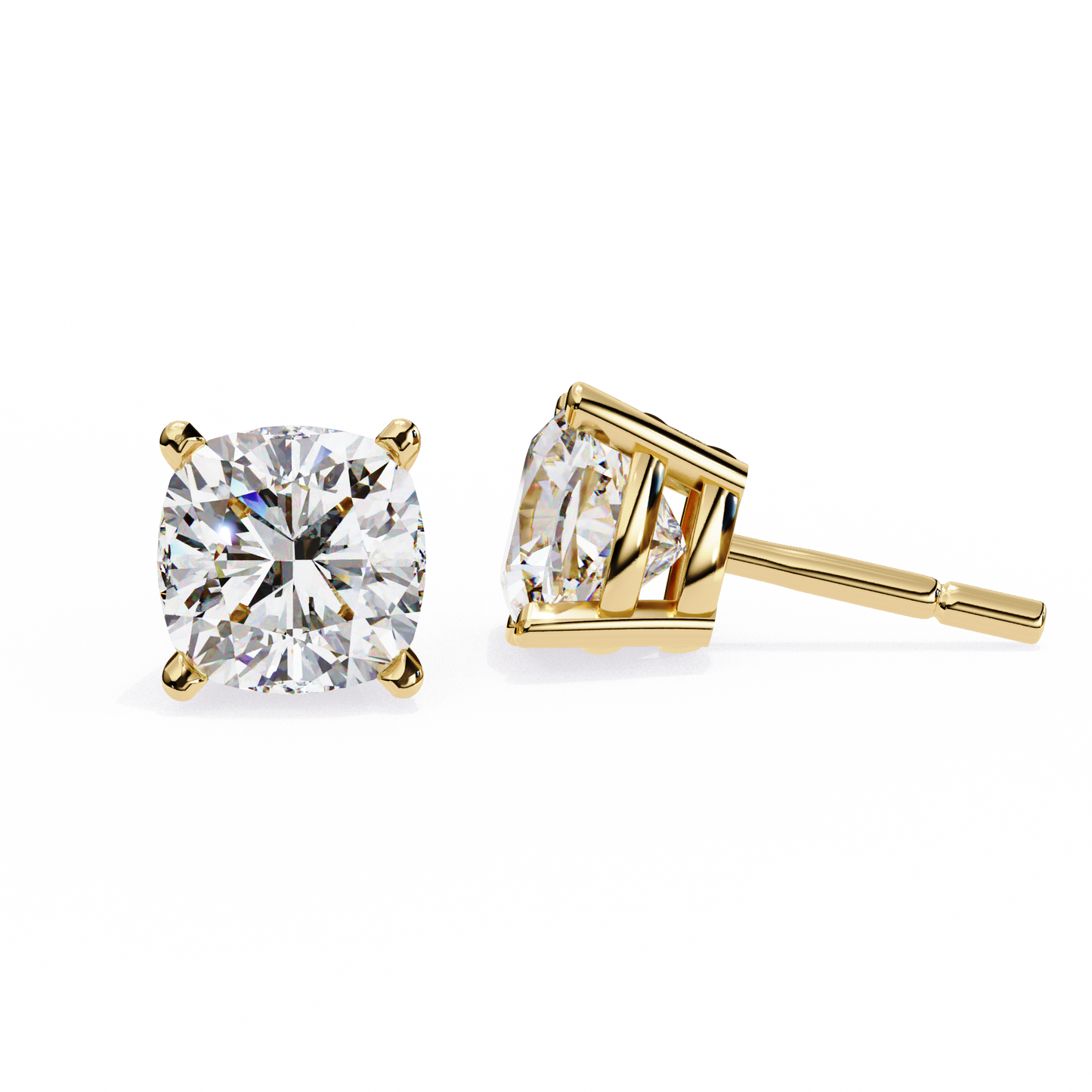 yellow gold / moissanite, yellow gold / lab grown
