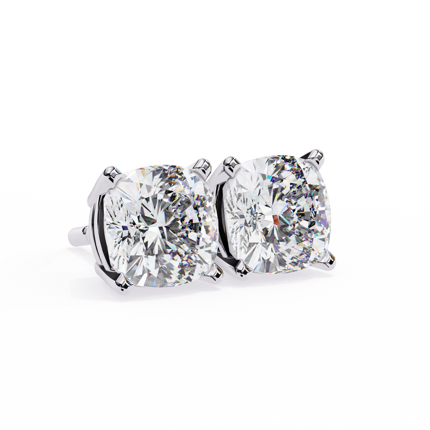 white gold / moissanite, white gold / lab grown