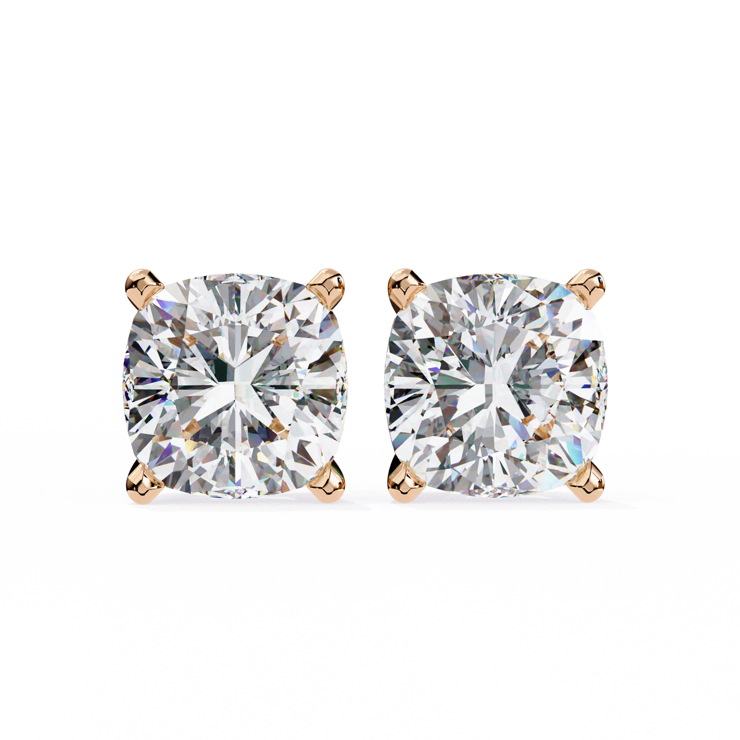 rose gold / moissanite, rose gold / lab grown