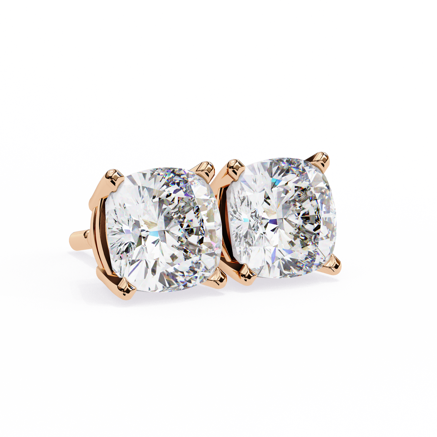 rose gold / moissanite, rose gold / lab grown
