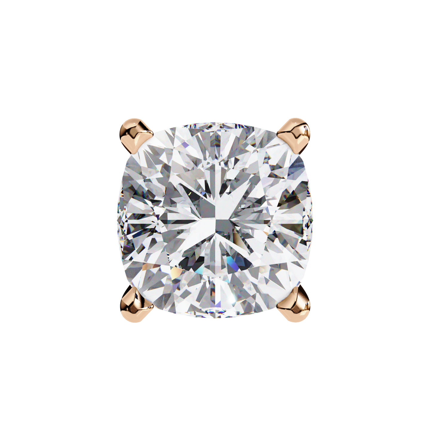 rose gold / moissanite, rose gold / lab grown