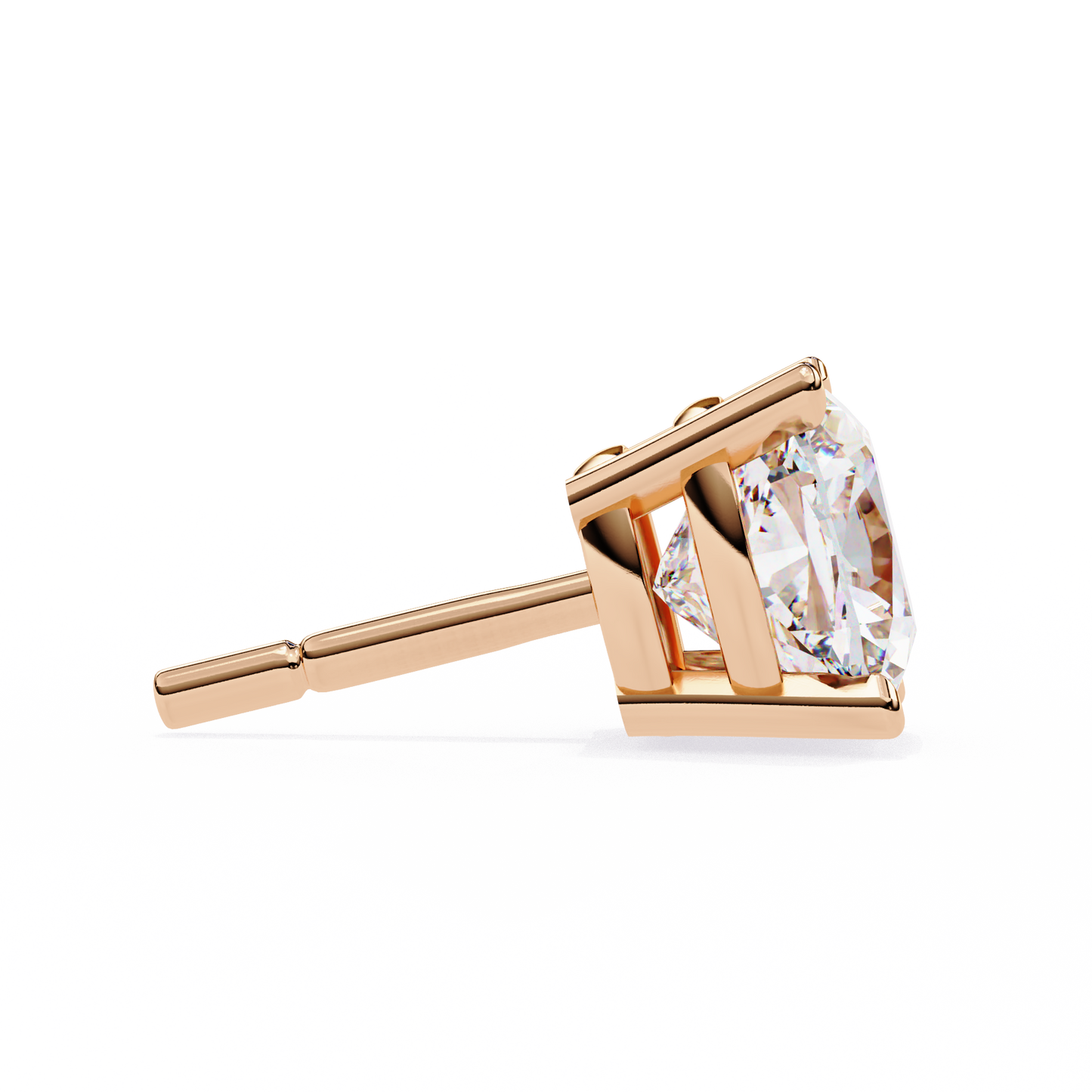 rose gold / moissanite, rose gold / lab grown