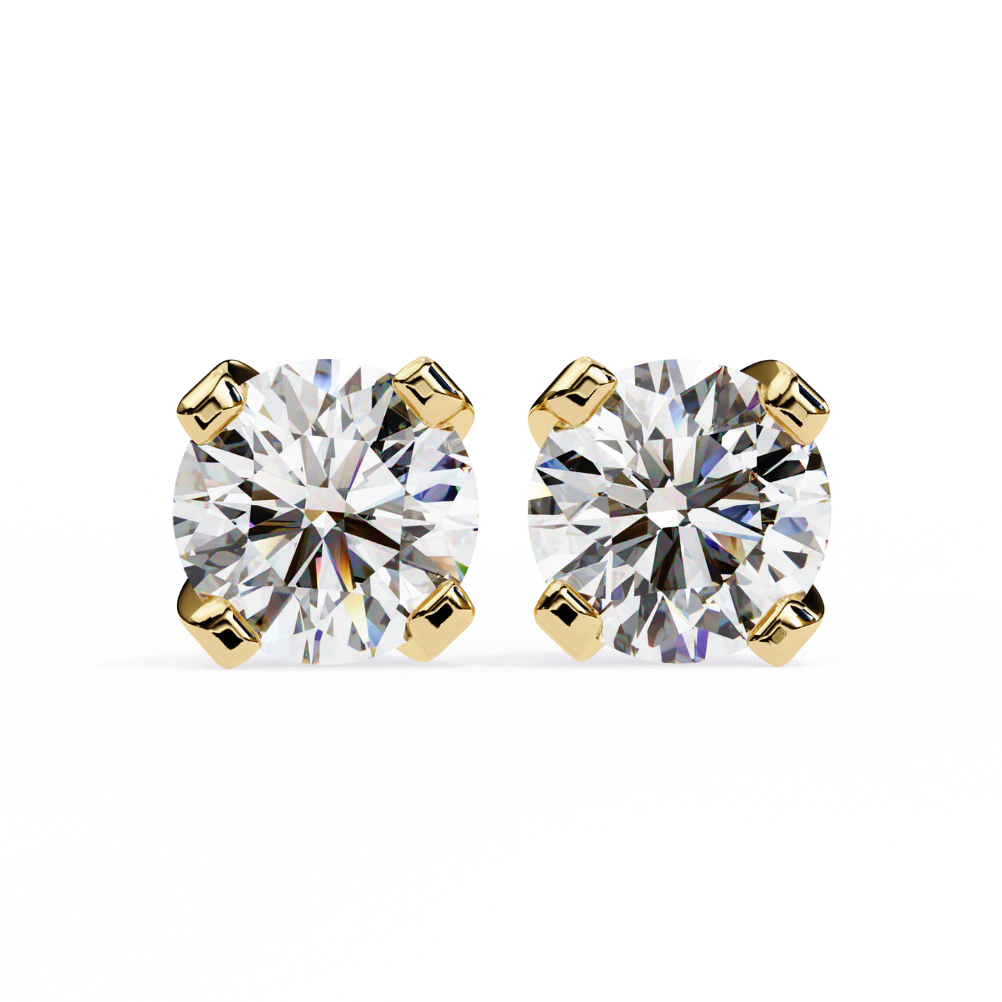 yellow gold / moissanite, yellow gold / lab grown