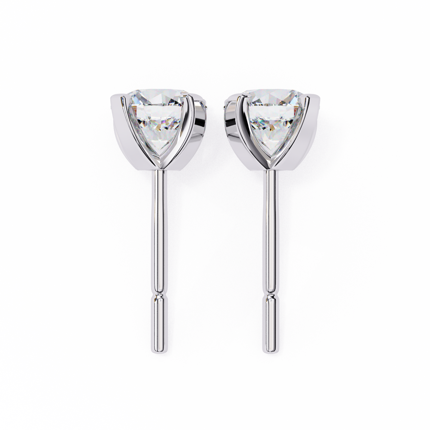 white gold / moissanite, white gold / lab grown