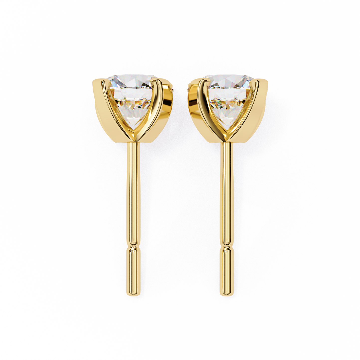 yellow gold / moissanite, yellow gold / lab grown