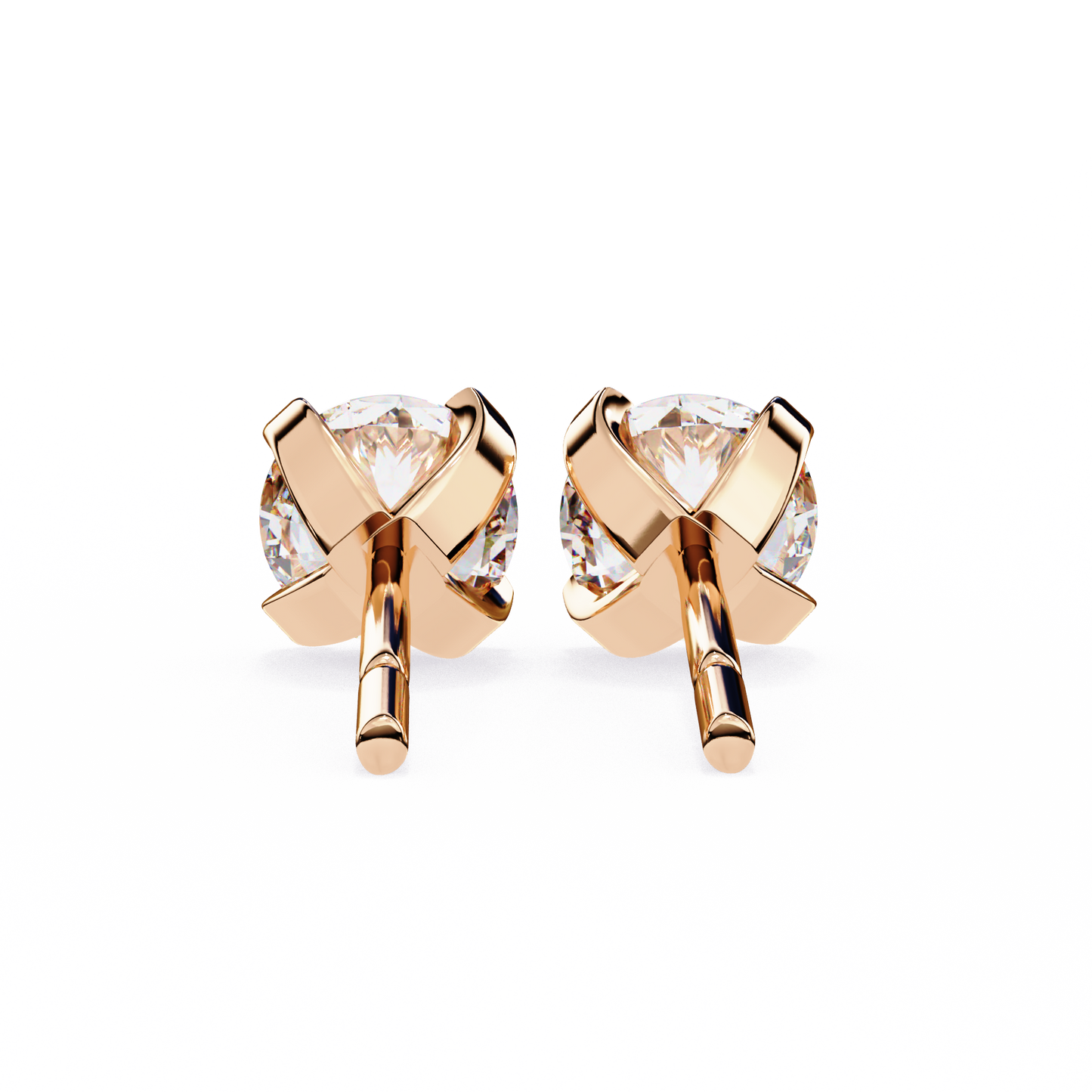 rose gold / moissanite, rose gold / lab grown
