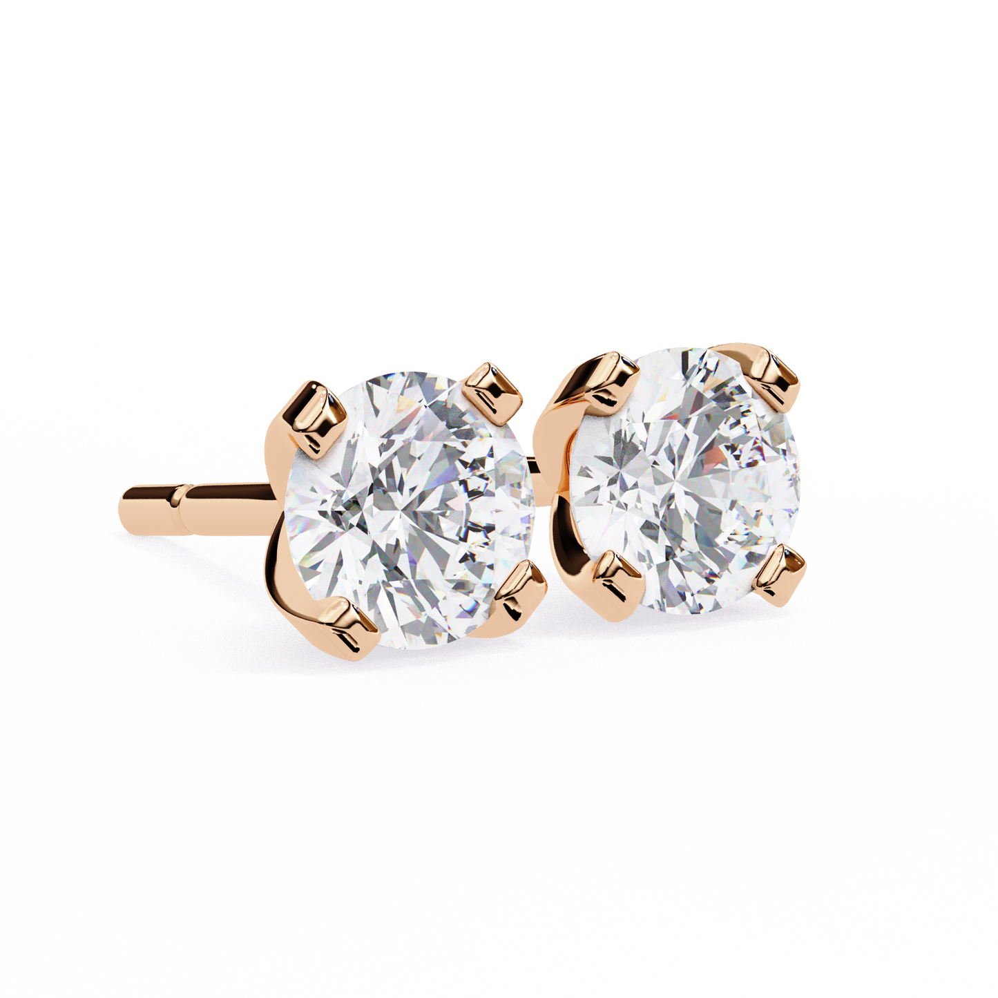 rose gold / moissanite, rose gold / lab grown