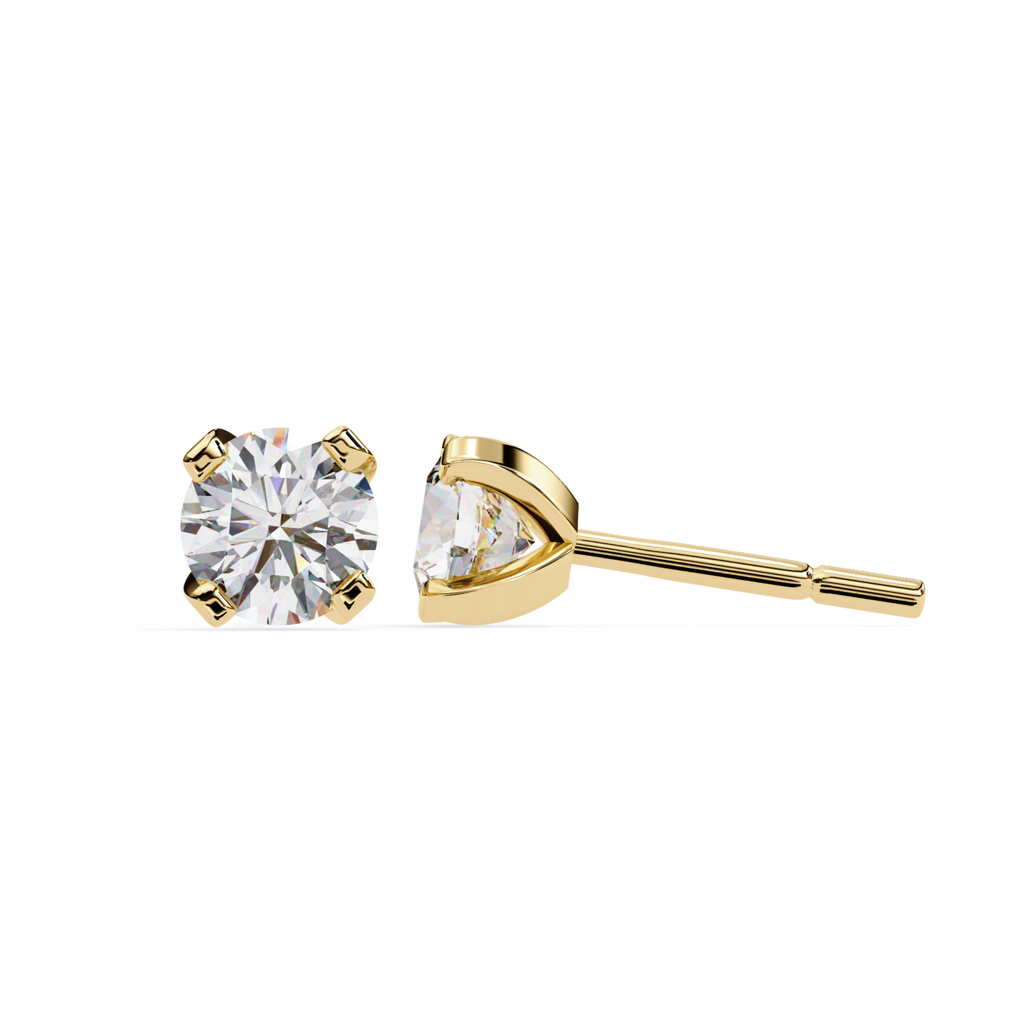 yellow gold / moissanite, yellow gold / lab grown