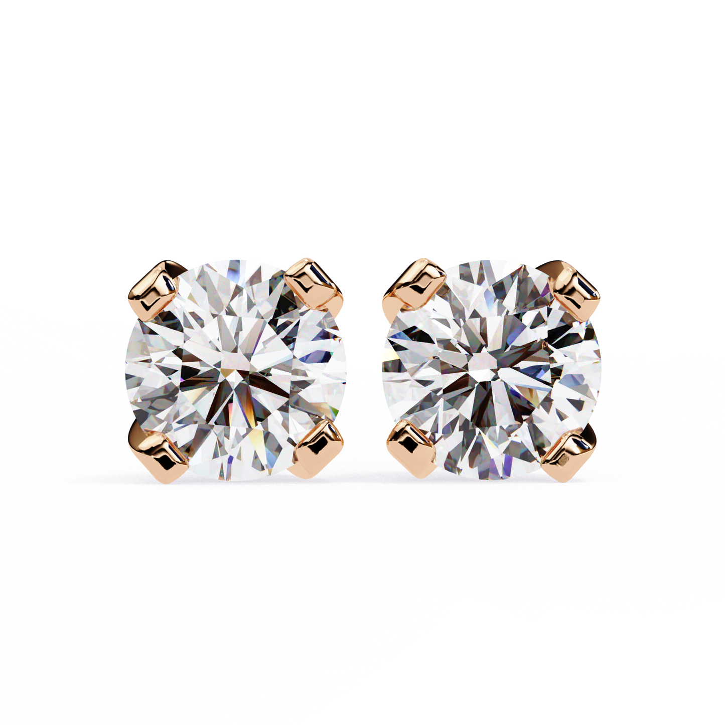 rose gold / moissanite, rose gold / lab grown