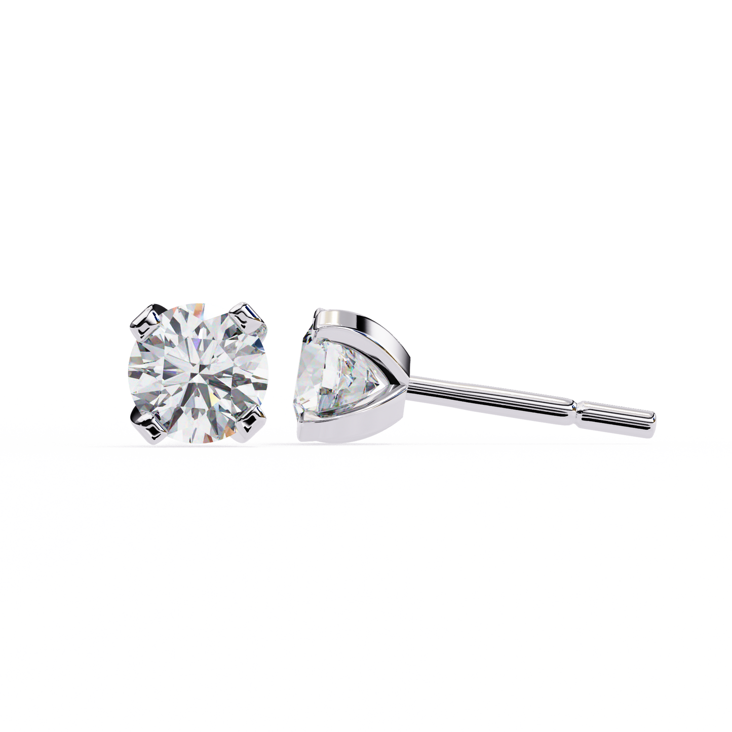 white gold / moissanite, white gold / lab grown