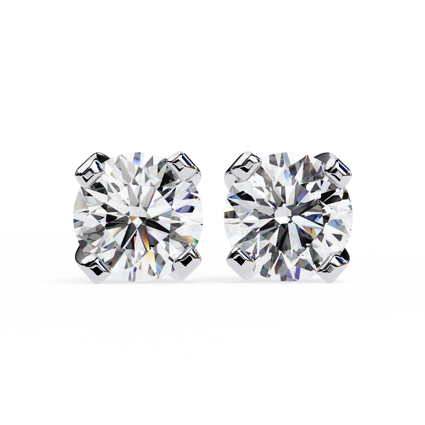 white gold / moissanite, white gold / lab grown