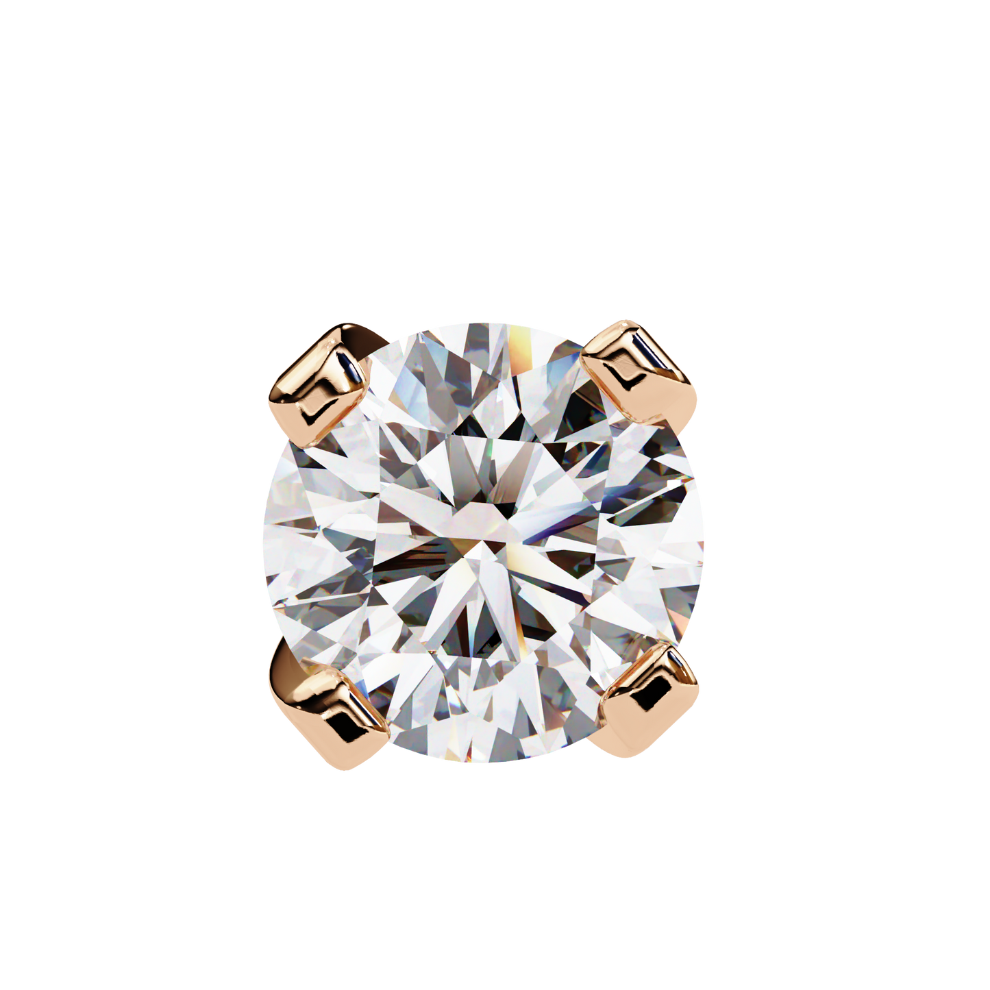 rose gold / moissanite, rose gold / lab grown
