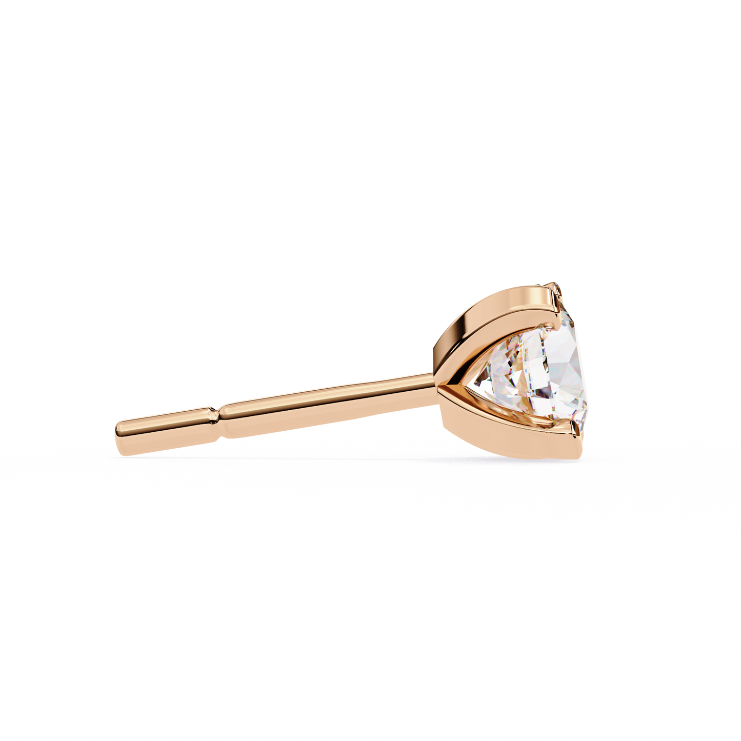 rose gold / moissanite, rose gold / lab grown
